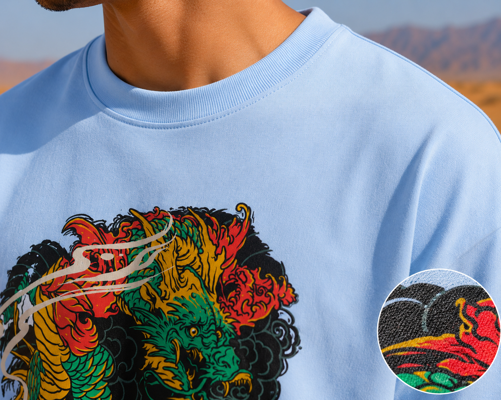 Men's ''Ryu Rise" Printed Terry Oversized T-shirt
