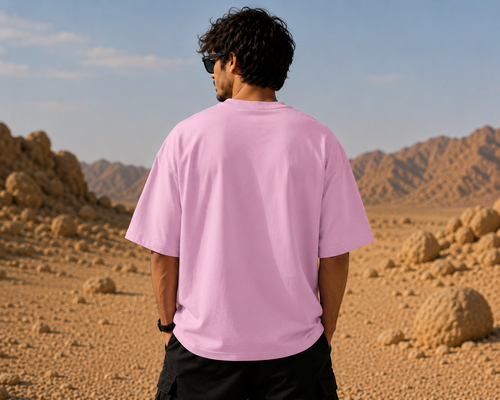 Men's Baby Pink Terry Oversized T-shirt