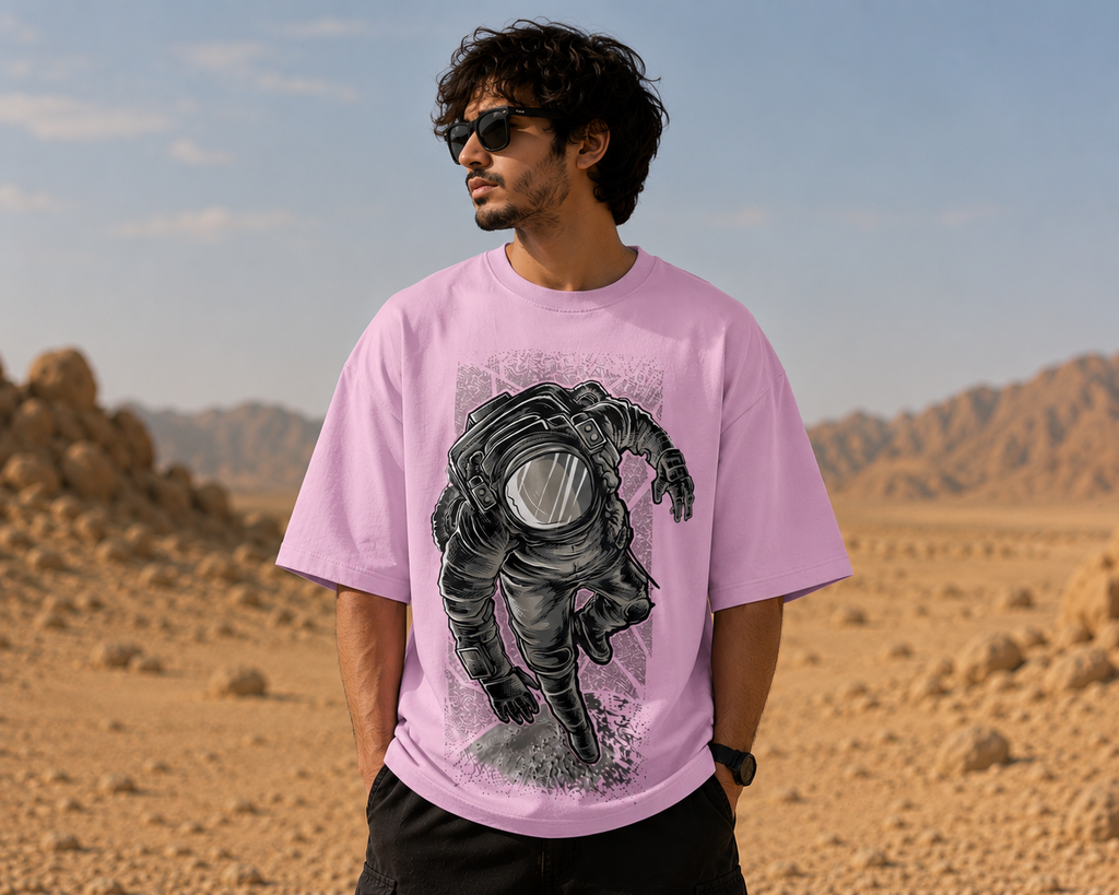 Men's Baby Pink Terry Oversized T-shirt