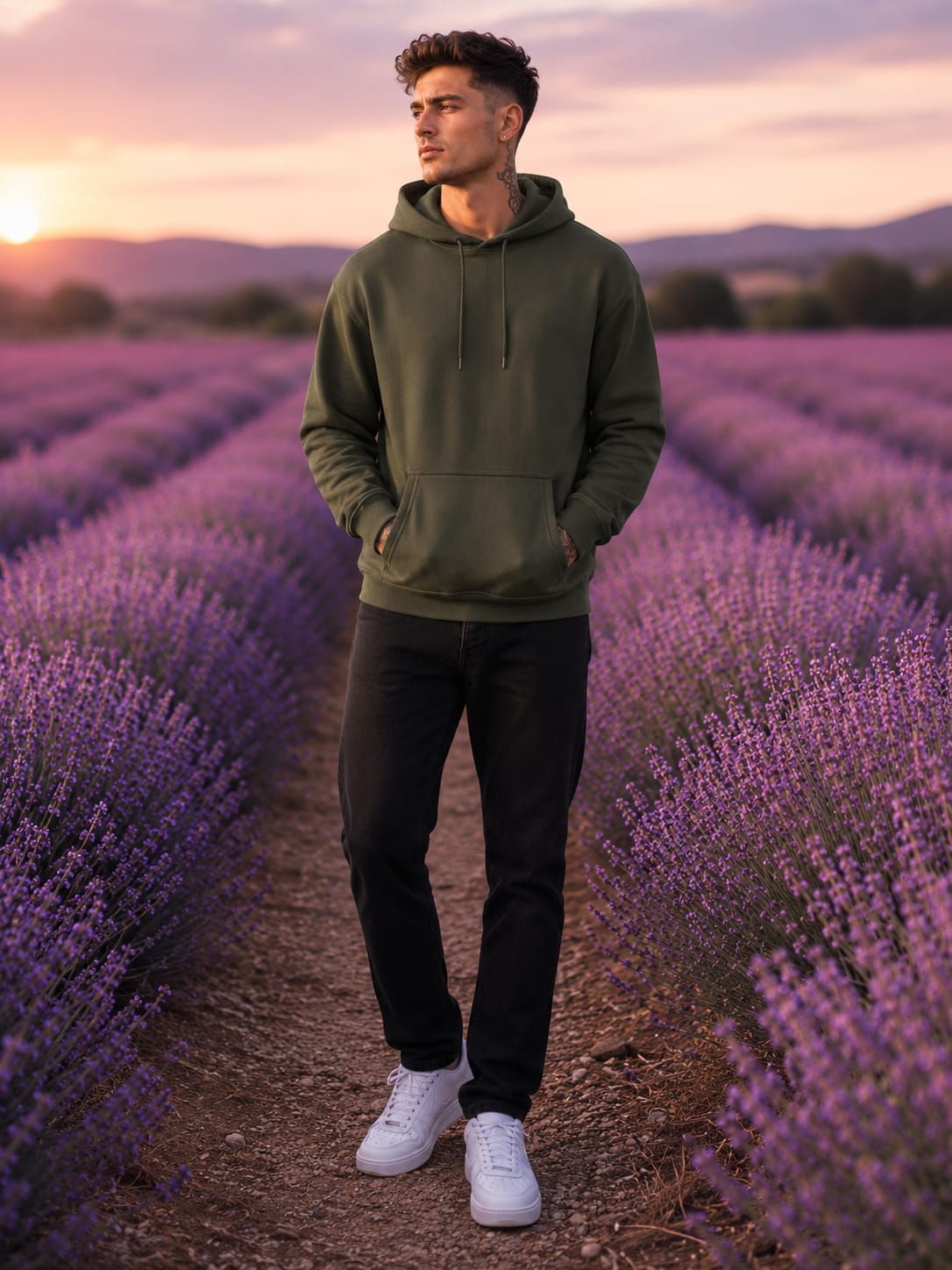 Men's Olive Green Hoodie