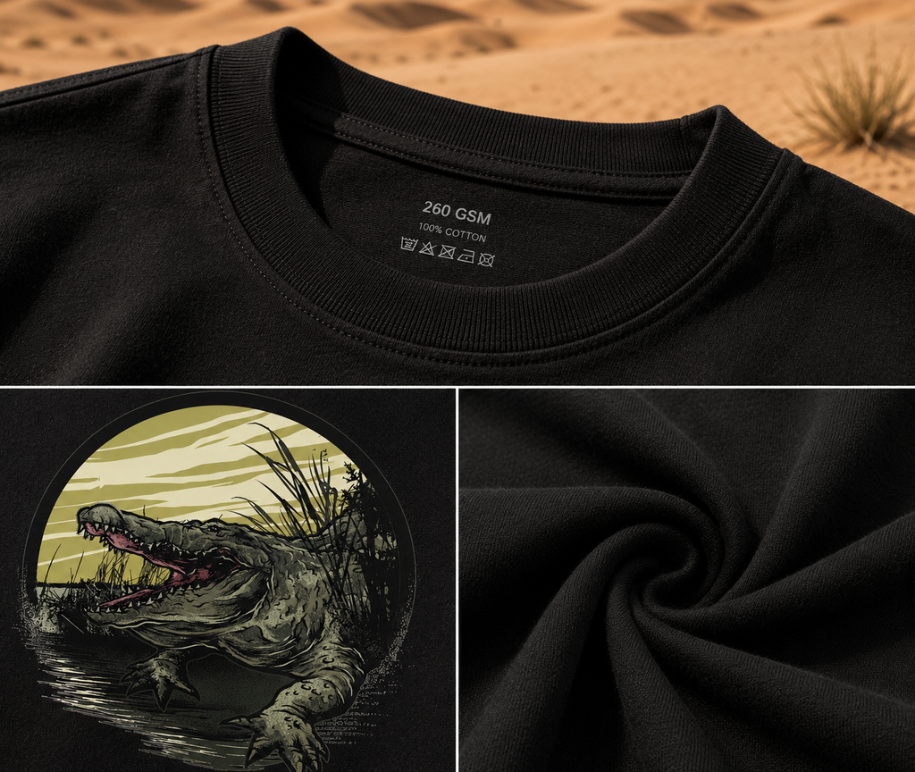 Men's Croco Swamp' Heavy French Terry Oversized T-shirt