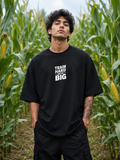 Men's Black THWB Typography Oversized T-shirt.