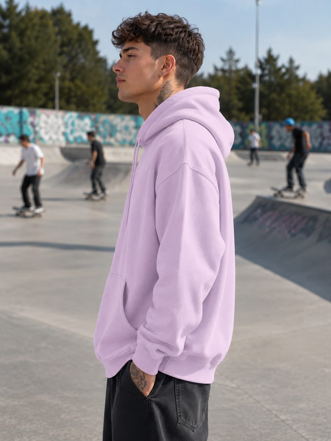 Men's Light Baby Pink Oversized Hoodie
