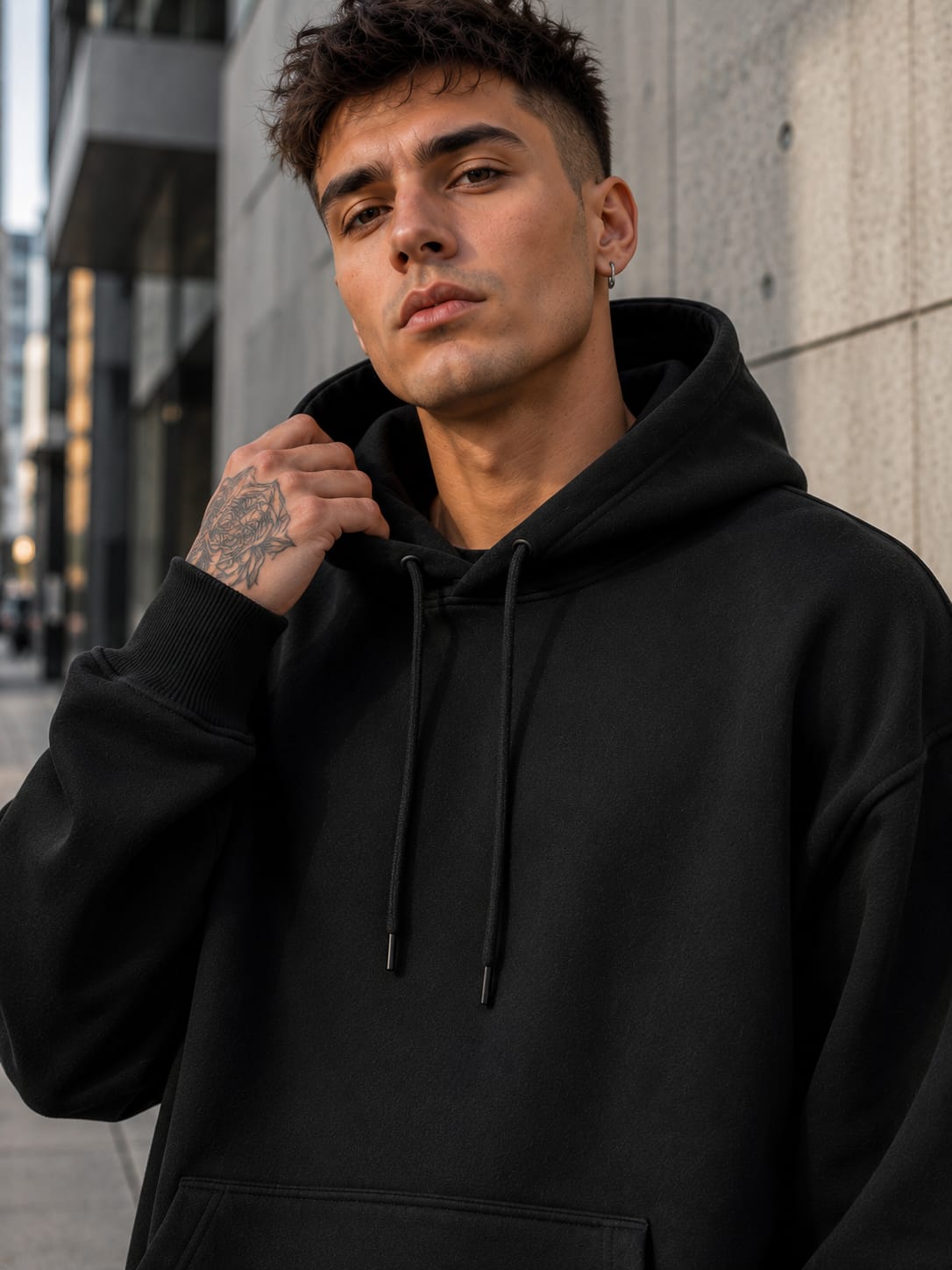 Men's Black Oversized Hoodie