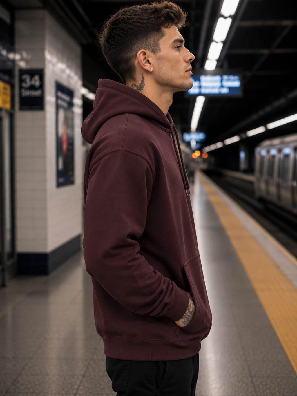 Men's Maroon Hoodies.
