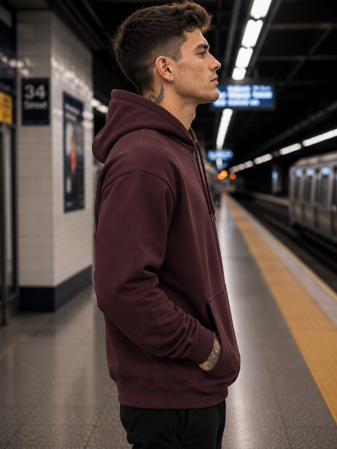 Men's Maroon Hoodies.