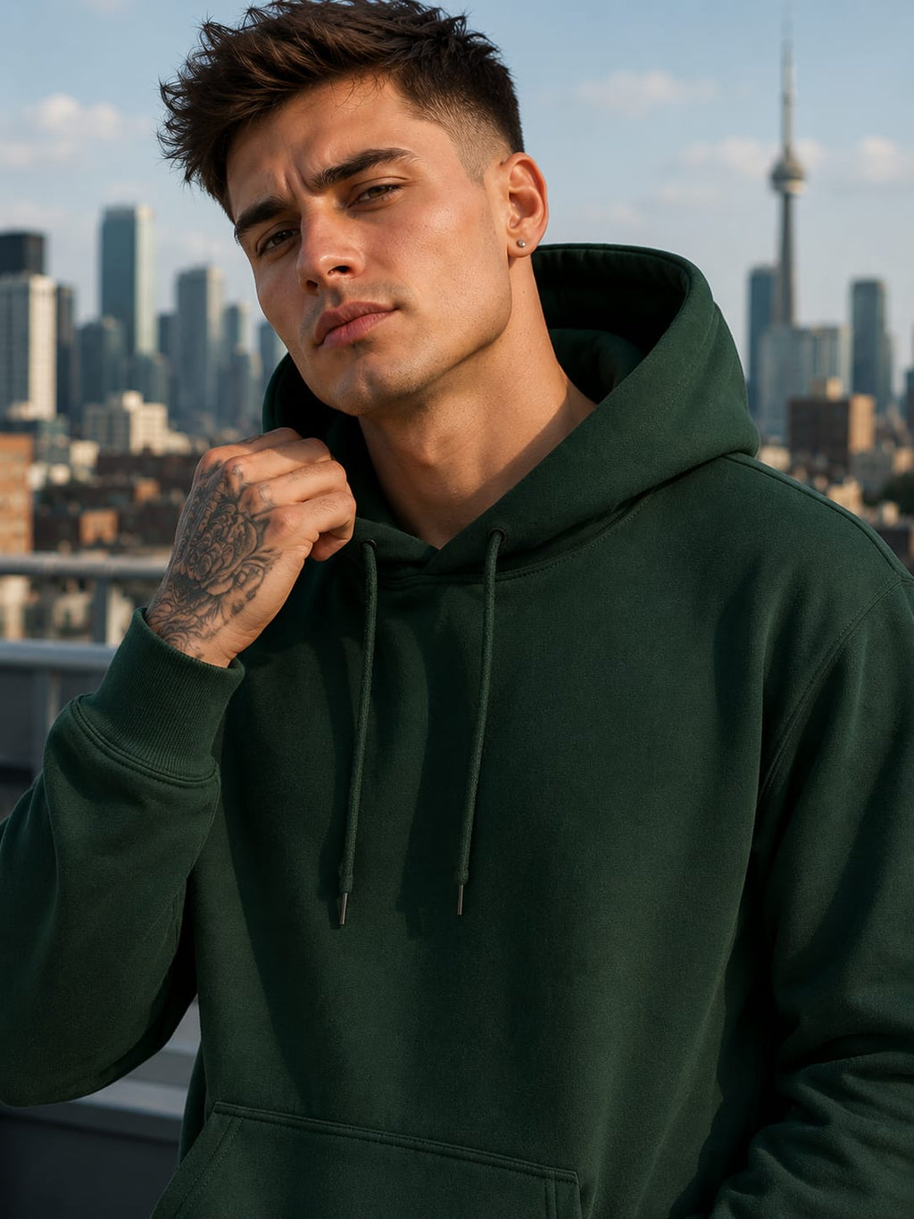 Men's Bottle Green Hoodie