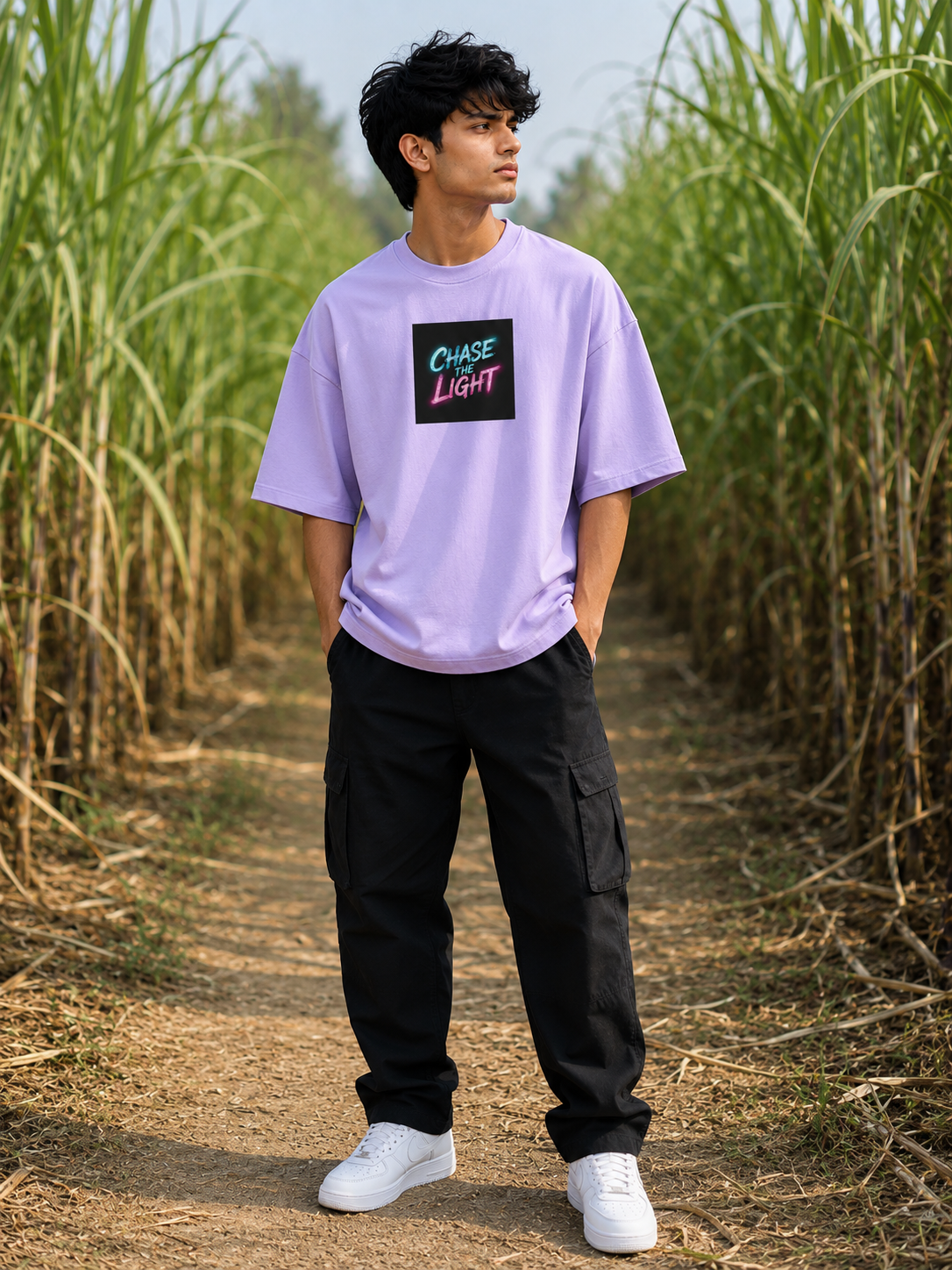 Men's Levender CTL Typography Oversized T-shirt