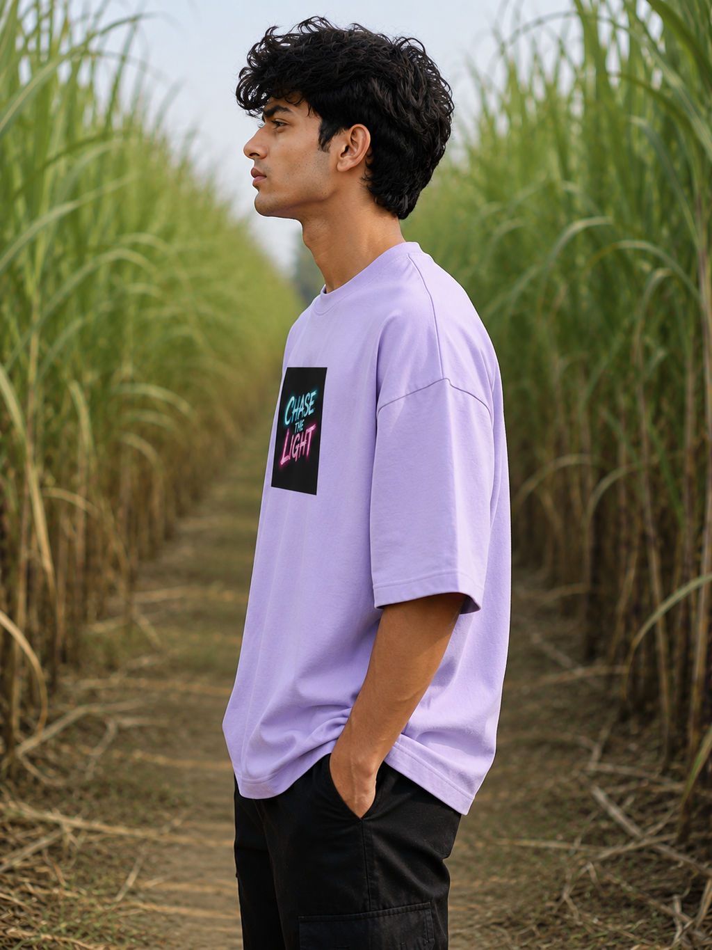 Men's Levender CTL Typography Oversized T-shirt