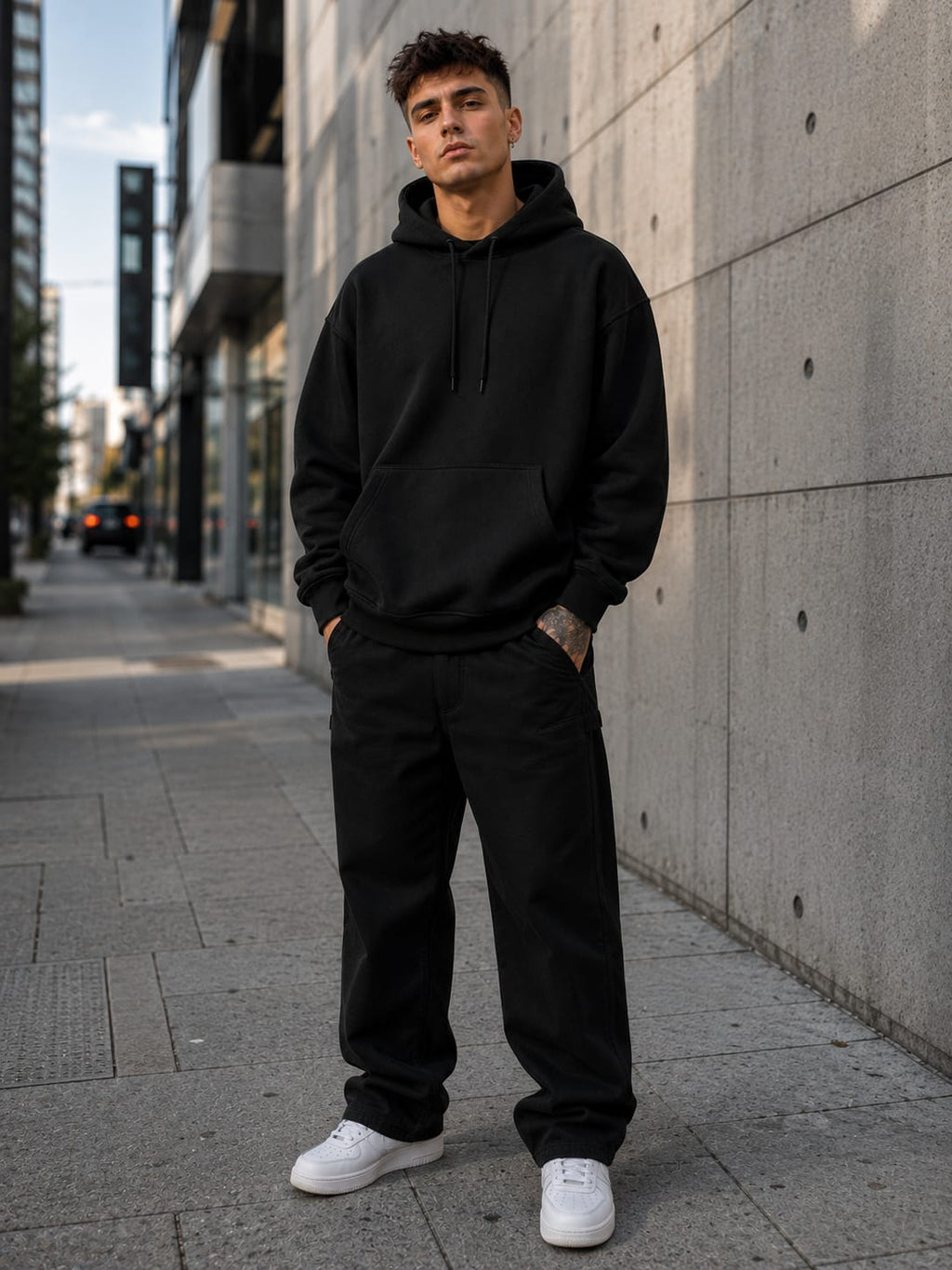 Men's Black Oversized Hoodie