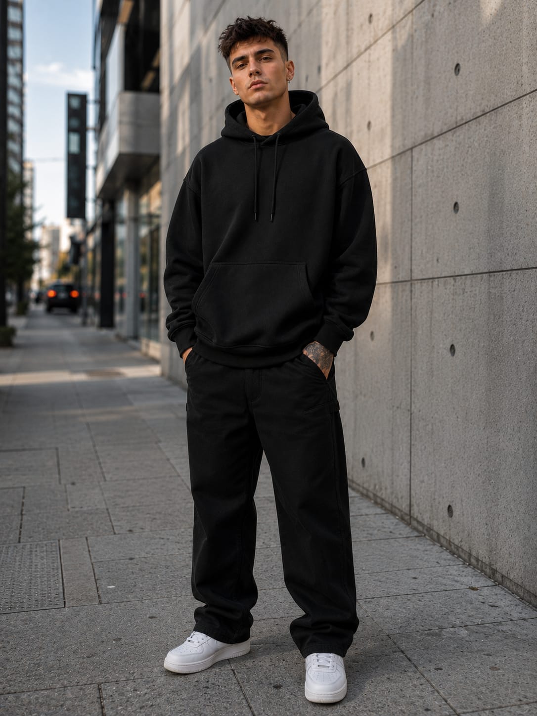 Men's Black Oversized Hoodie