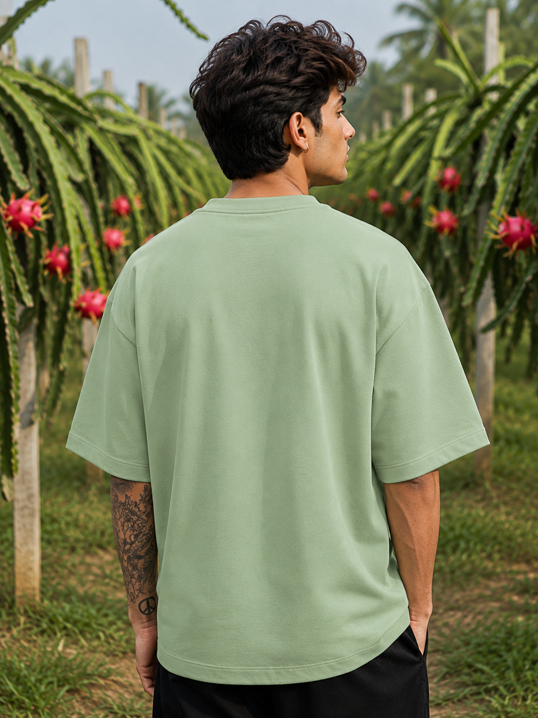 Men's Jade DET Typography Oversized T-shirt.