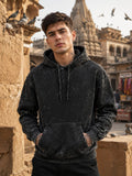 Men's Acid Washed Black Hoodie