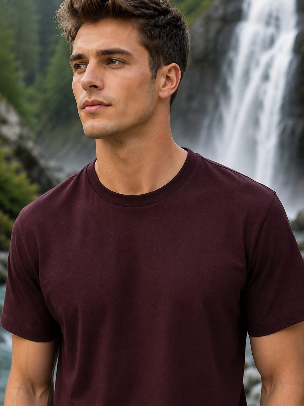 Men's Premium Supima Cotton Maroon T-Shirt