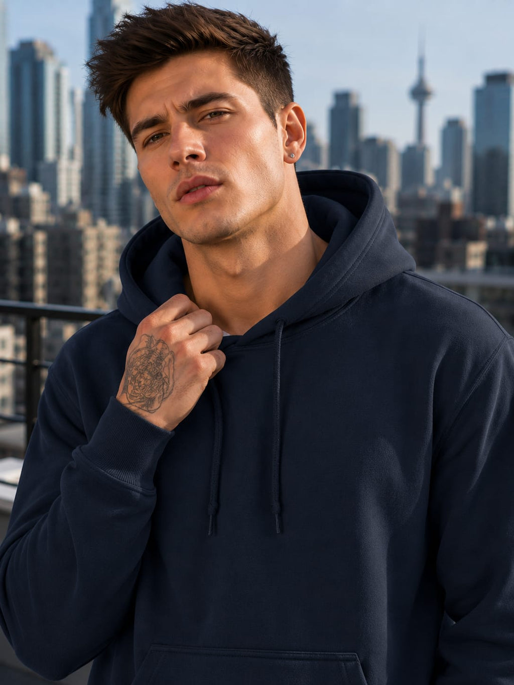 Men's Navy Blue Hoodie