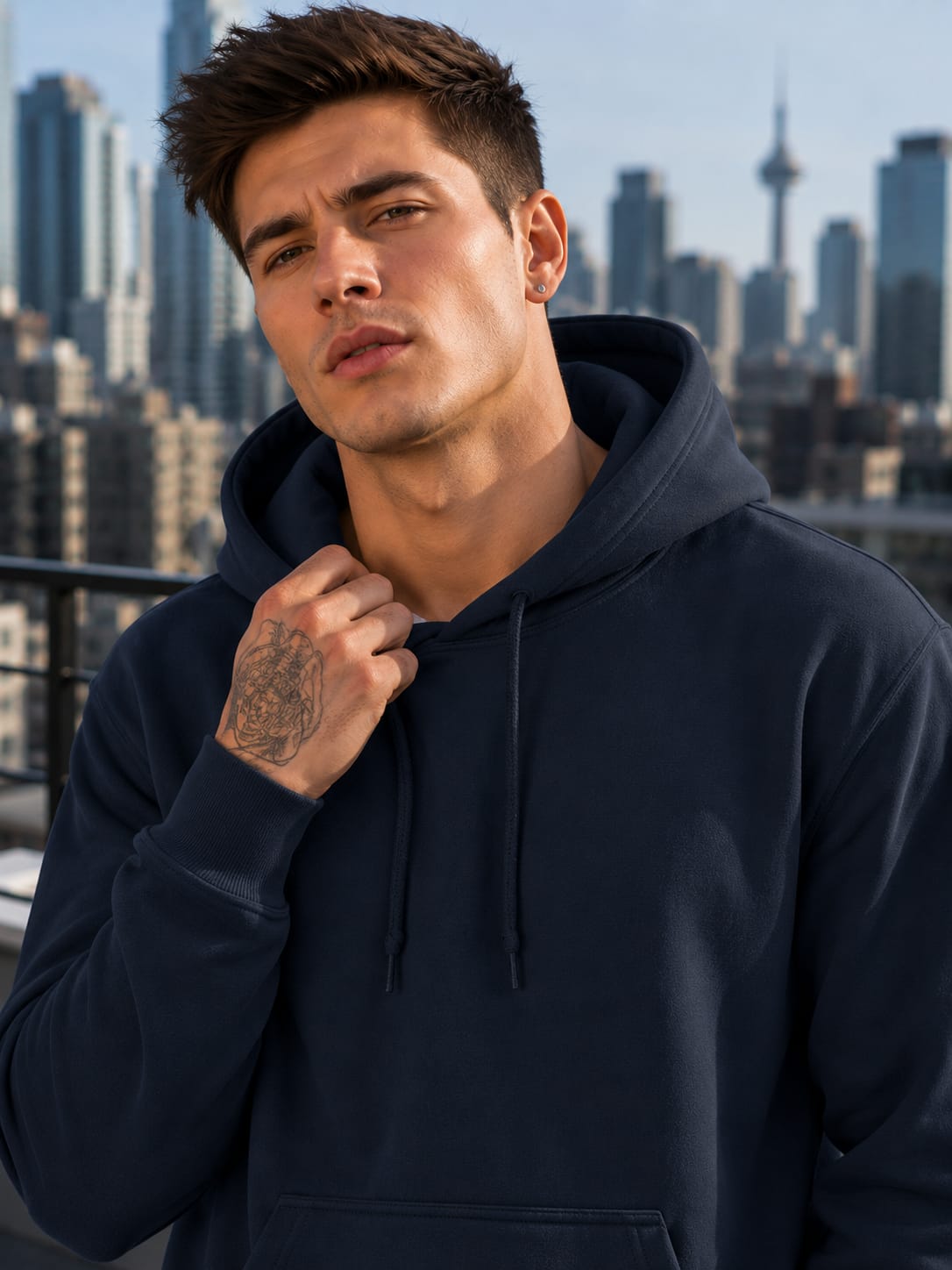 Men's Navy Blue Hoodie