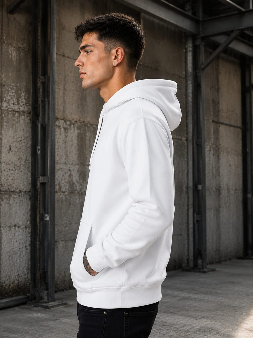Men's White Hoodie