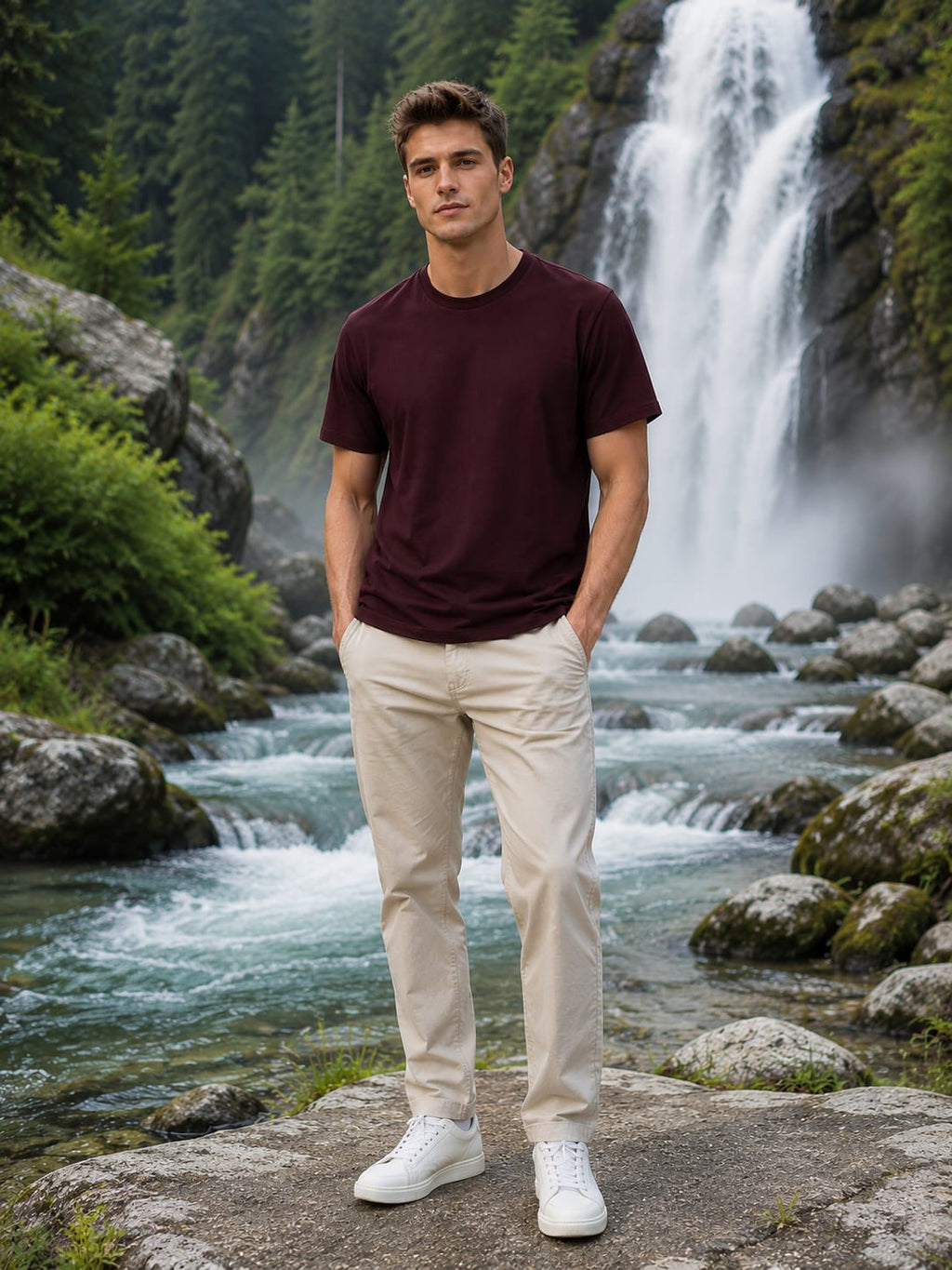 Men's Premium Supima Cotton Maroon T-Shirt