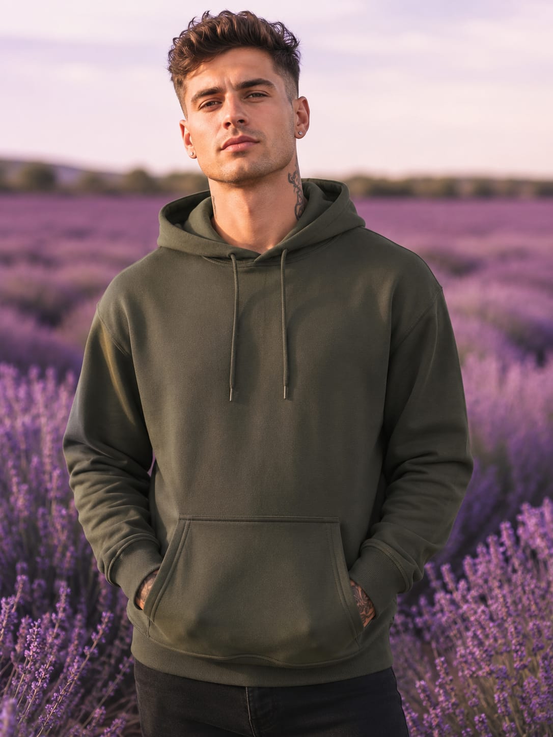 Men's Olive Green Hoodie