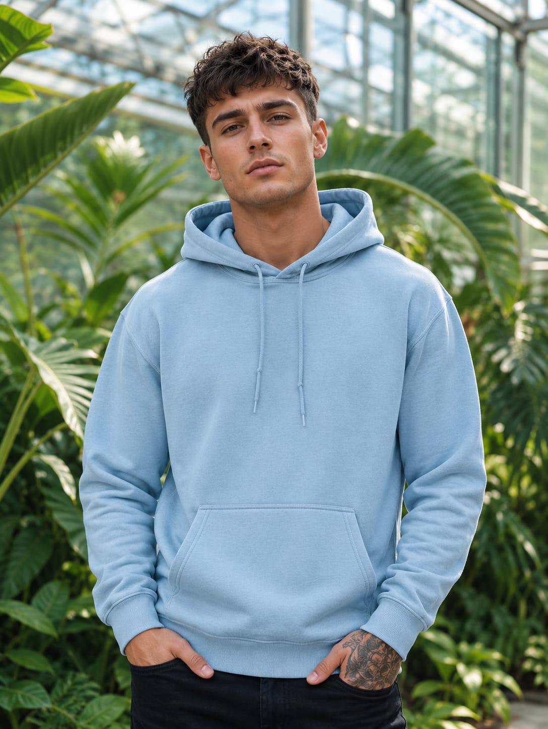Men's Baby Blue Hoodies