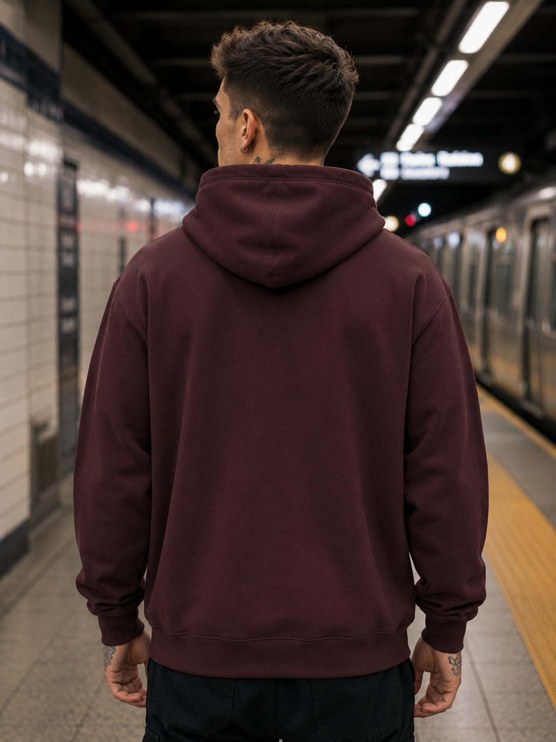 Men's Maroon Hoodies.
