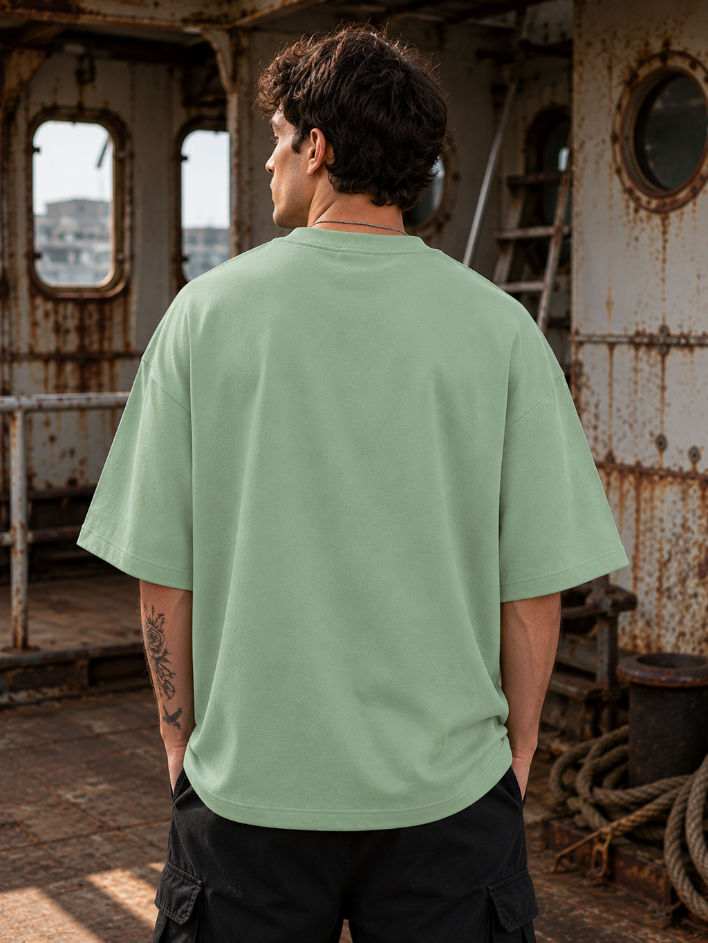 Men's Jade WHWE Typography Oversized T-Shirt