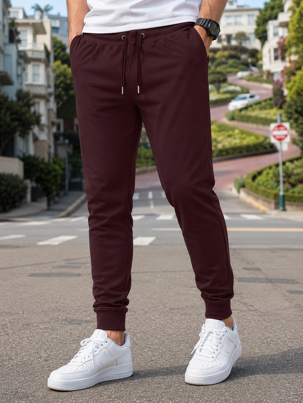 Men's Maroon Joggers