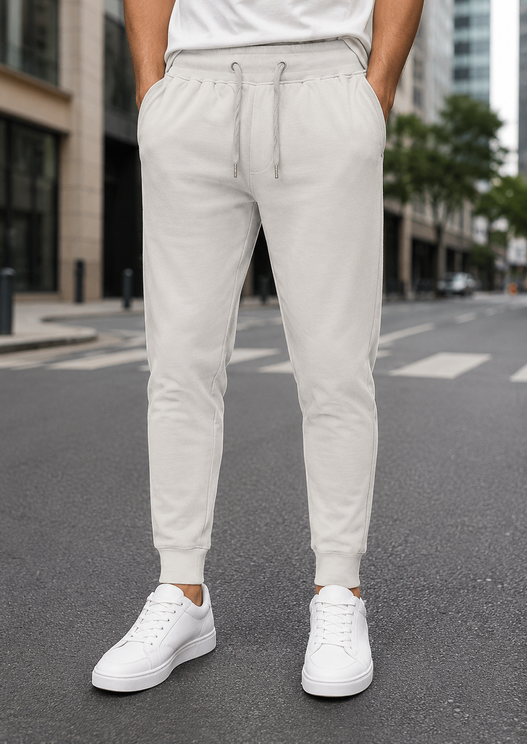 Men's Grey Melange Joggers