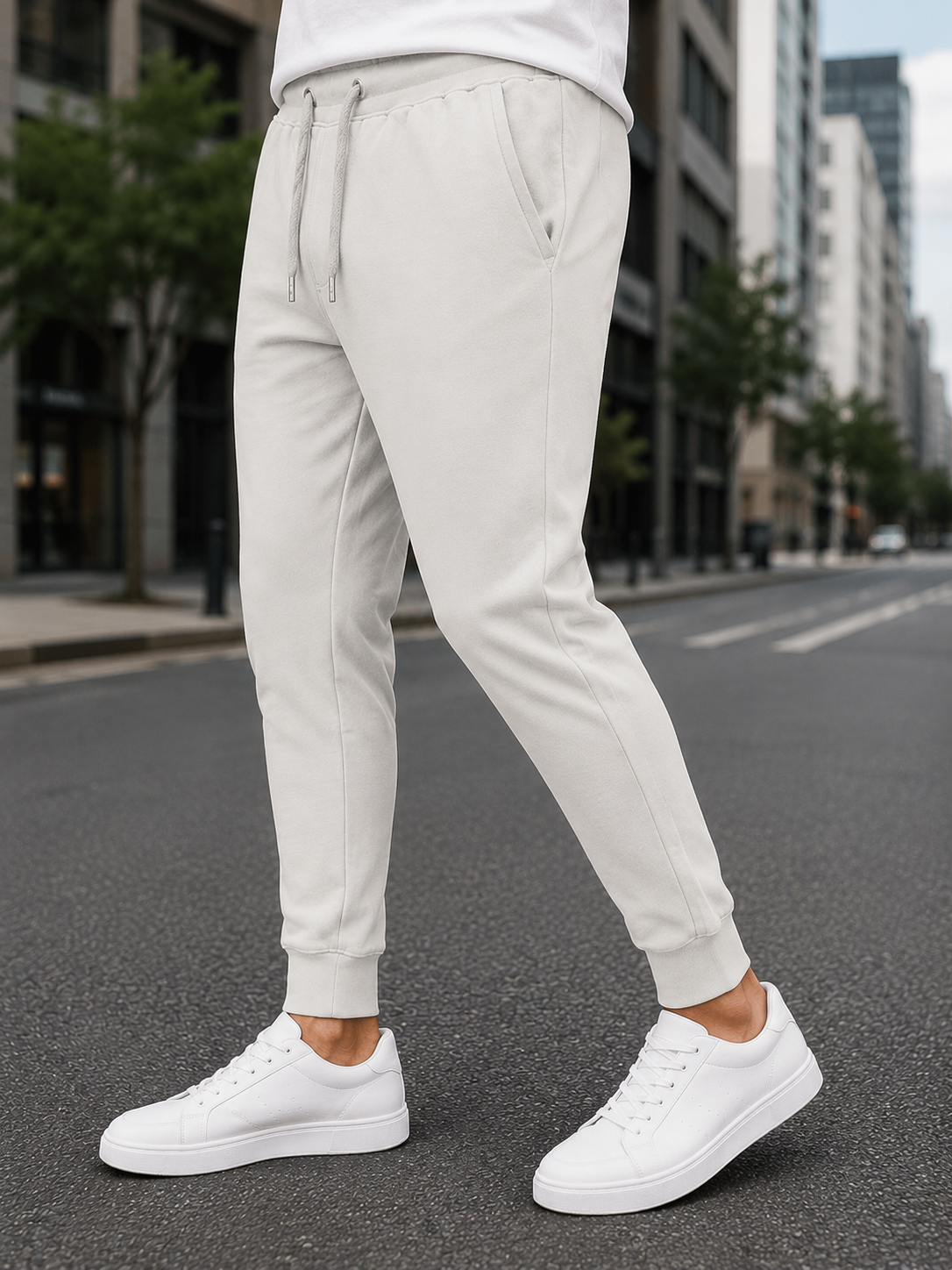 Men's Grey Melange Joggers