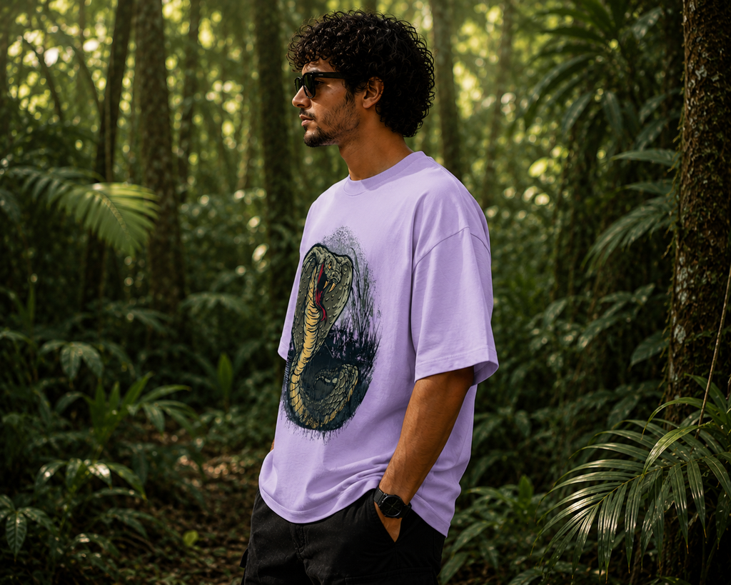 "Cobra Strike" Men's Heavy French Terry Oversized T-shirt