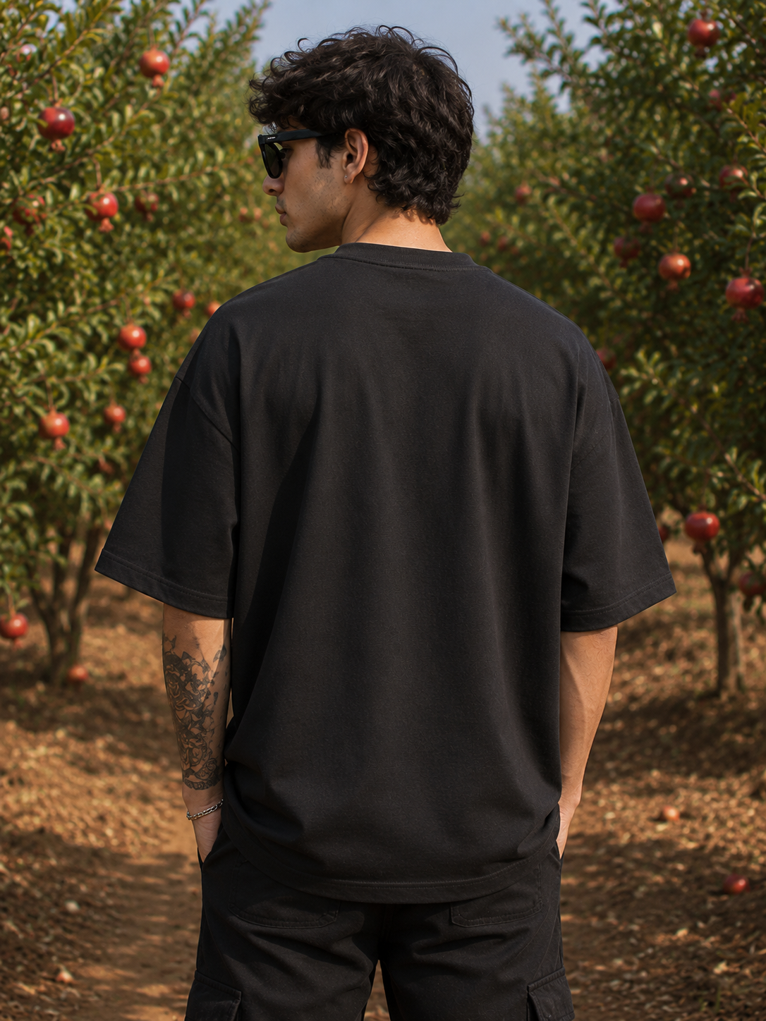 Men's Black MOM Typography Oversized T-Shirt