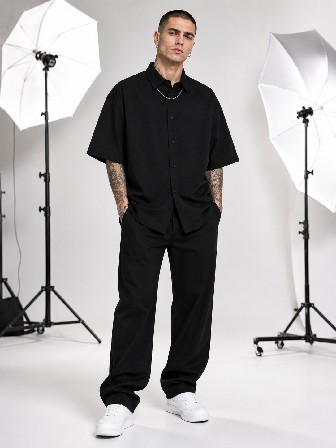 Men's Black Oversized Shirt