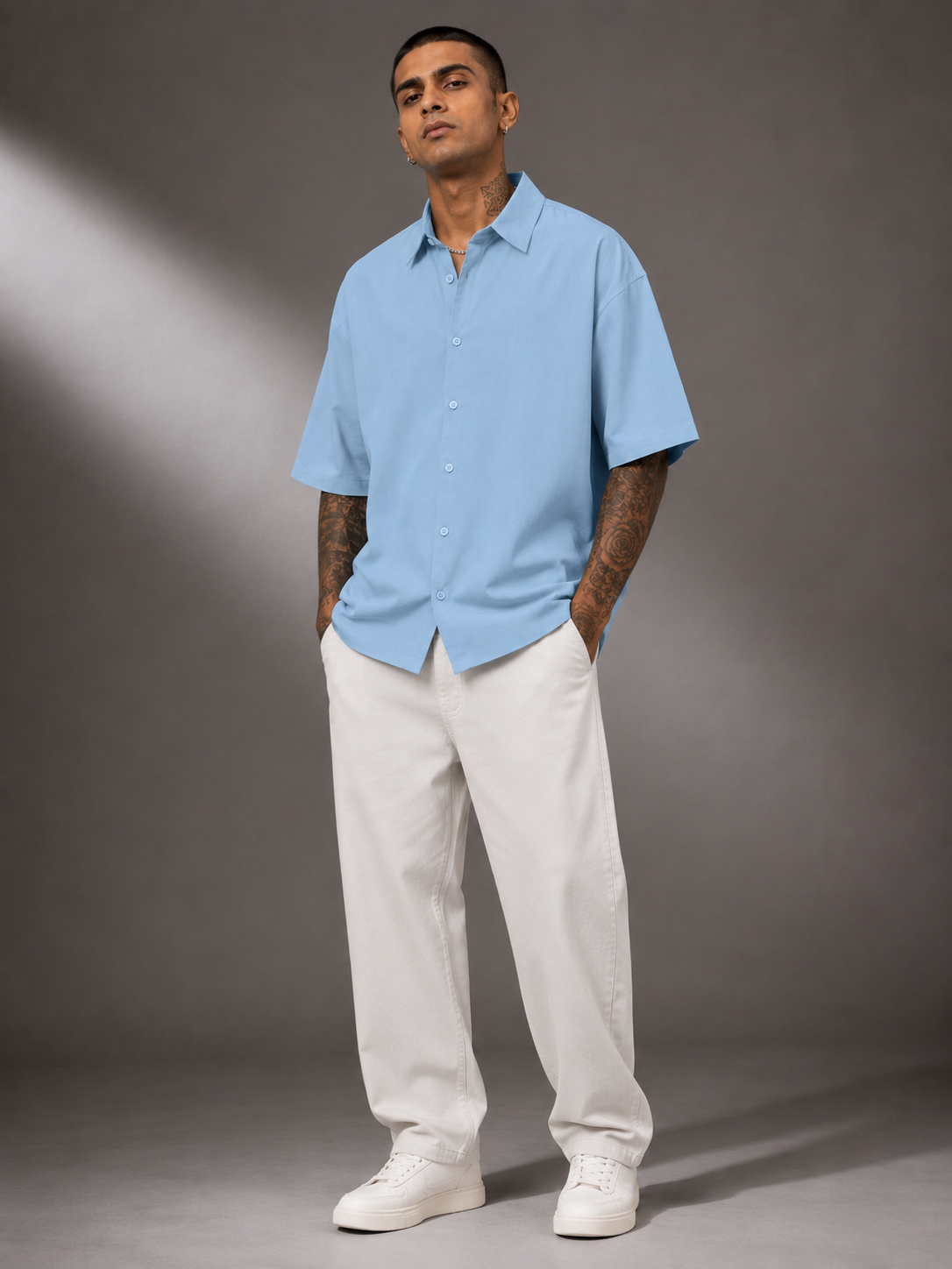 Men's Baby Blue Oversized Shirt