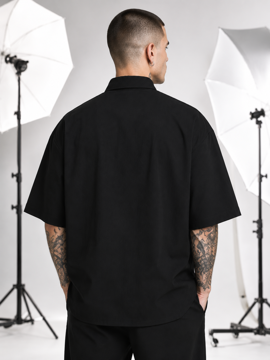 Men's Black Oversized Shirt