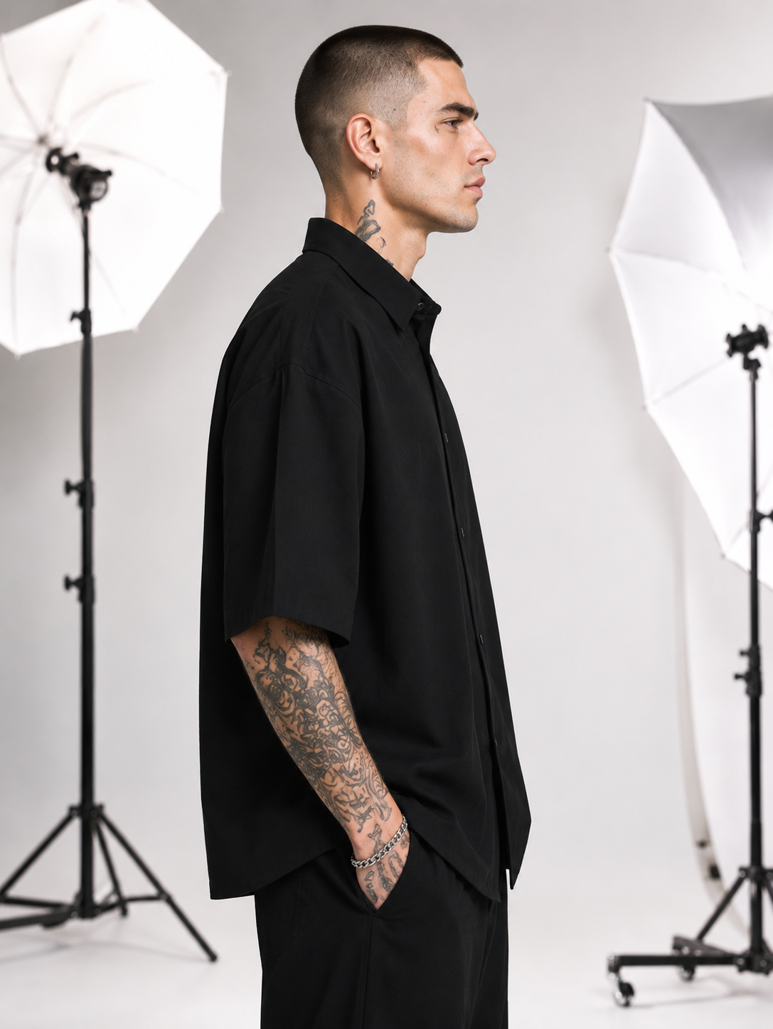 Men's Black Oversized Shirt