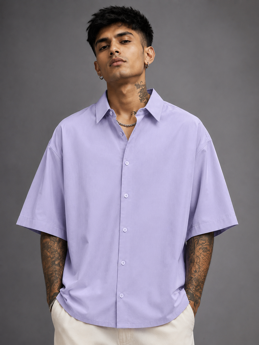 Men's Lavender Oversized Shirt