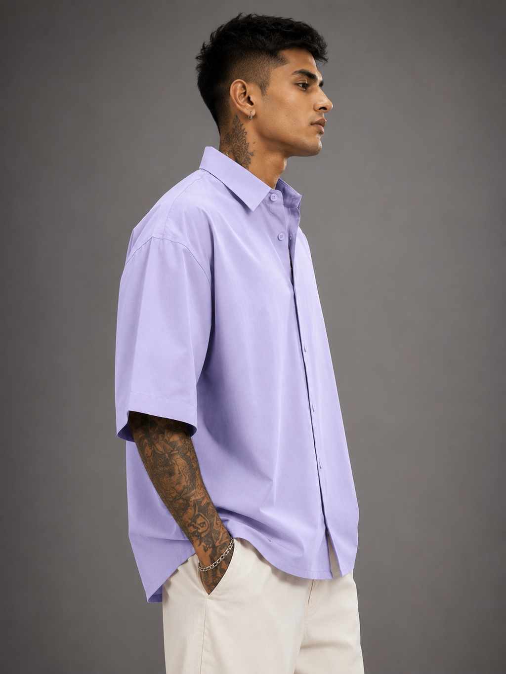 Men's Lavender Oversized Shirt