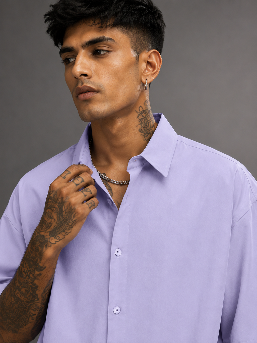 Men's Lavender Oversized Shirt