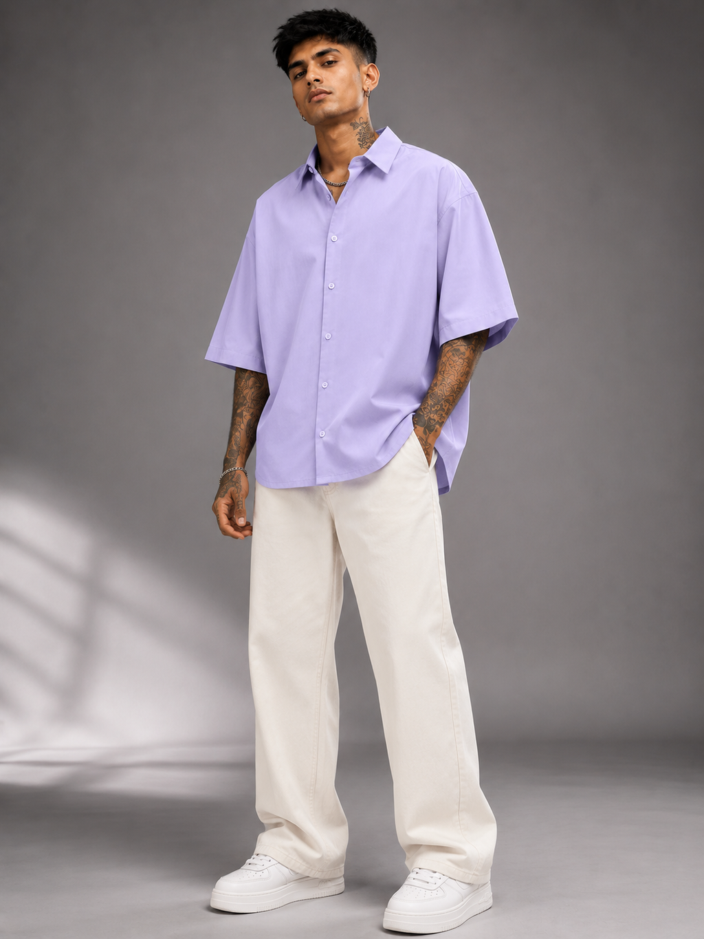 Men's Lavender Oversized Shirt