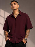 Men's Maroon Oversized Shirt
