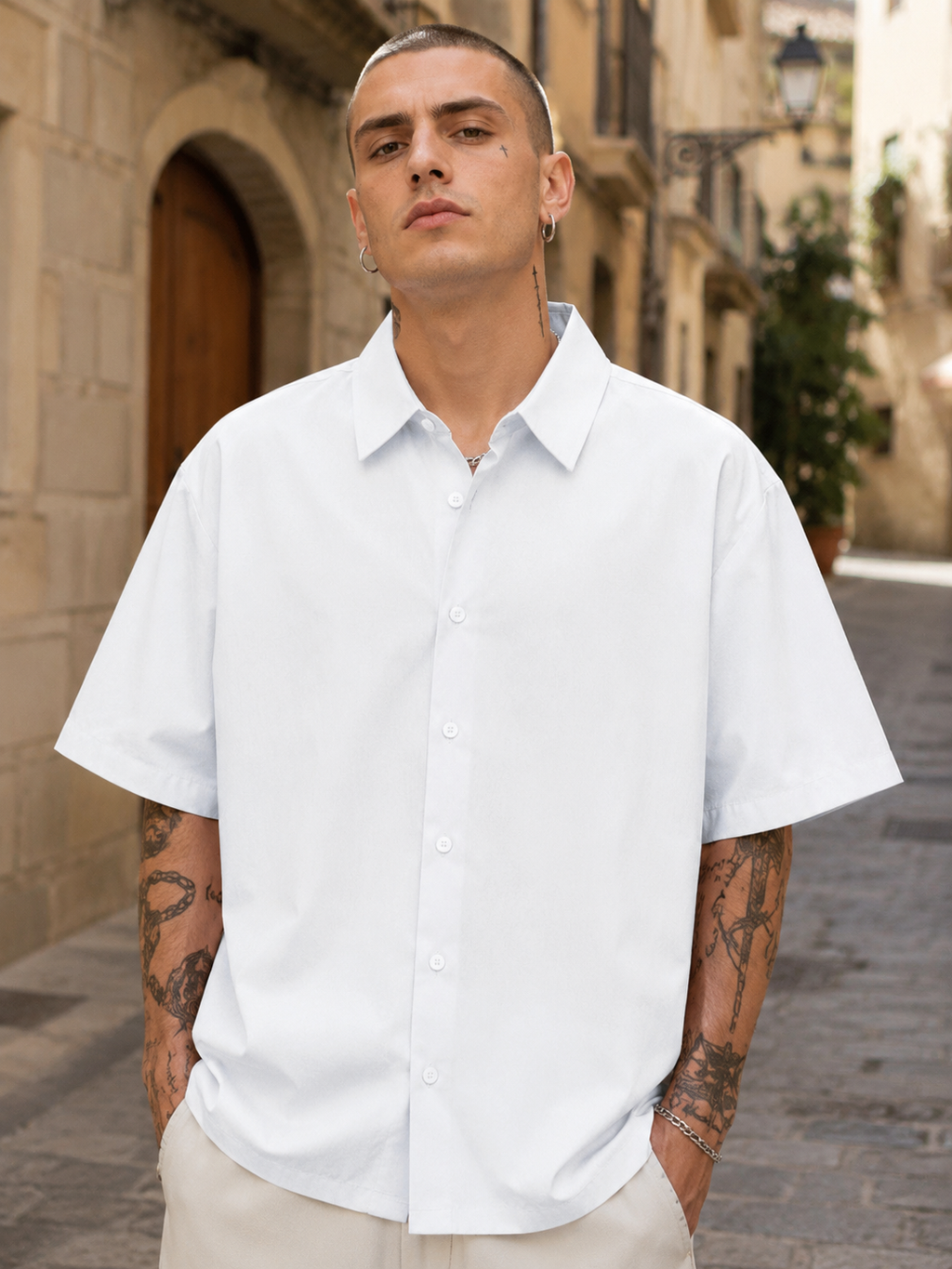 Men's White Oversized Shirt