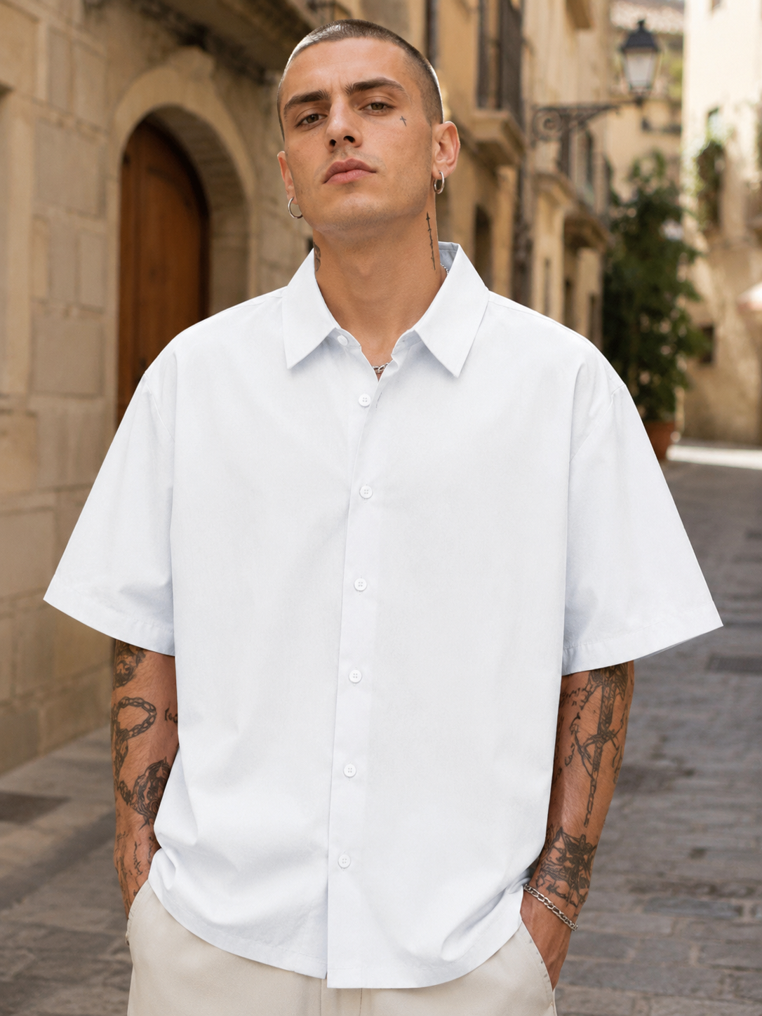 Men's White Oversized Shirt