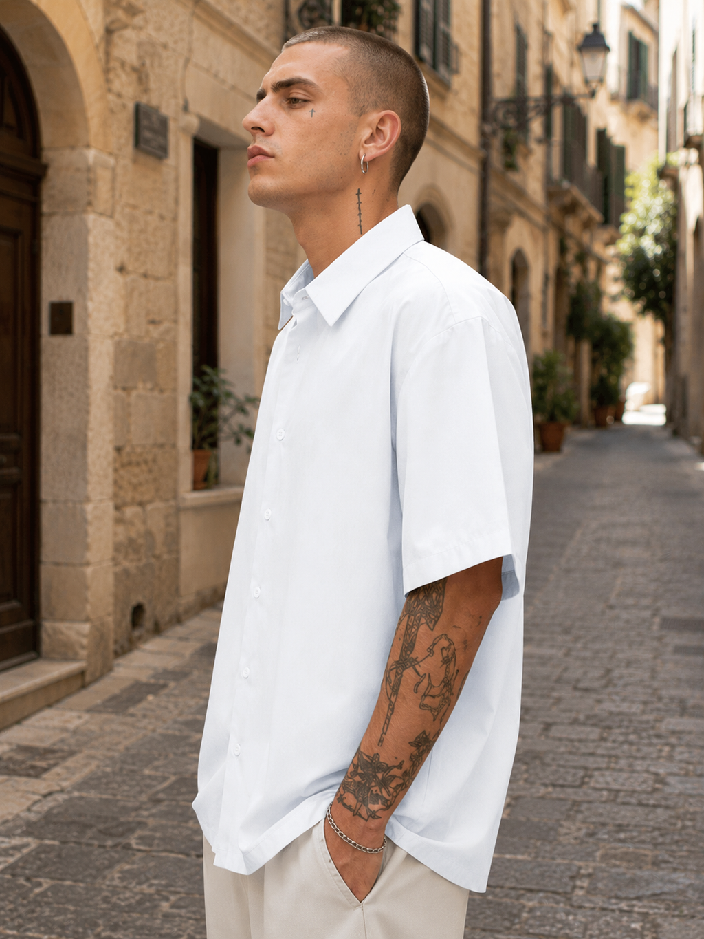Men's White Oversized Shirt
