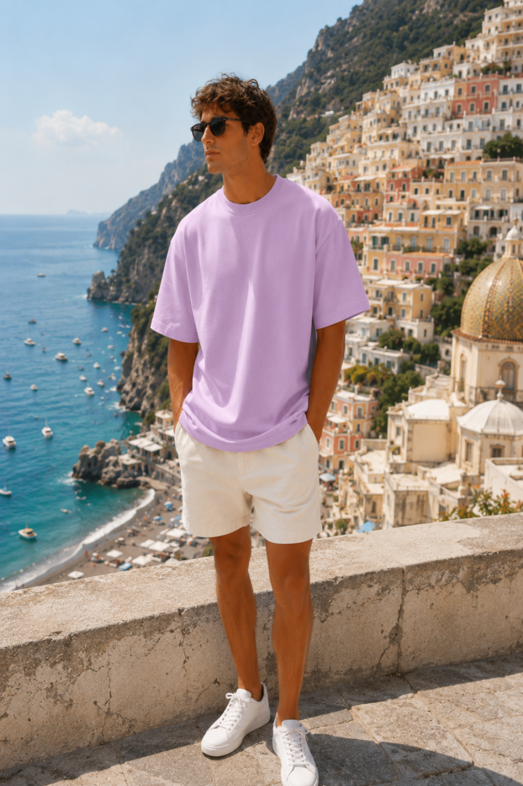 Men's Light Baby Pink Oversized T-shirt