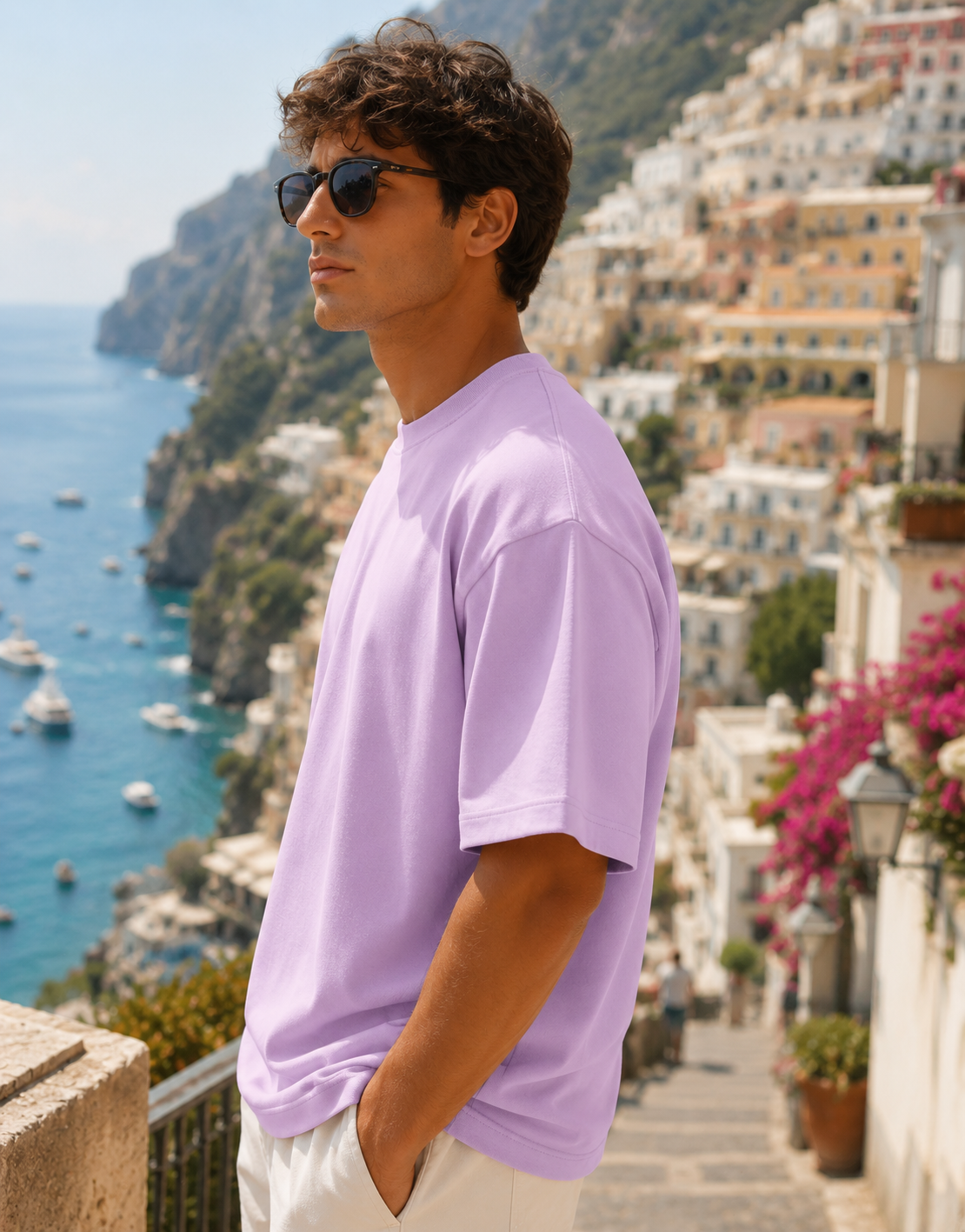 Men's Light Baby Pink Oversized T-shirt
