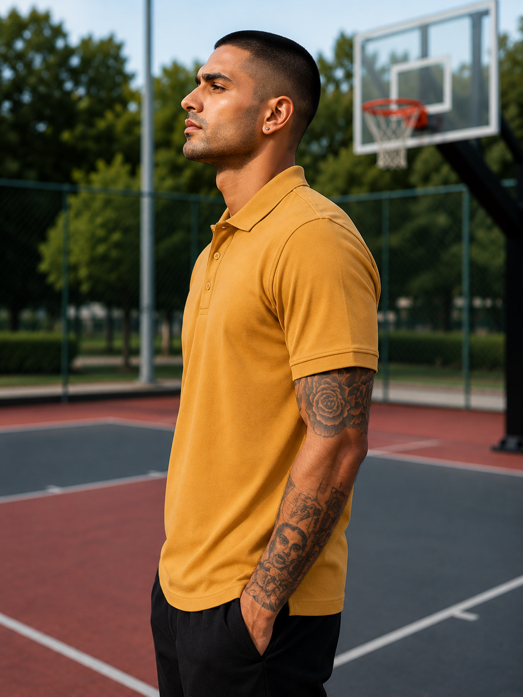 Men's Mustard Yellow Polo T-shirt