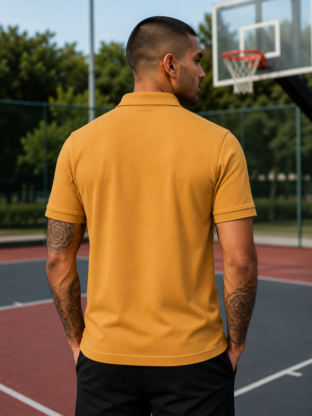 Men's Mustard Yellow Polo T-shirt