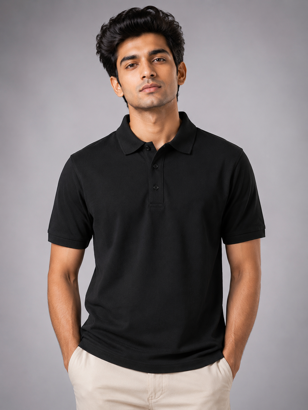 Men's Black Polo T-shirt
