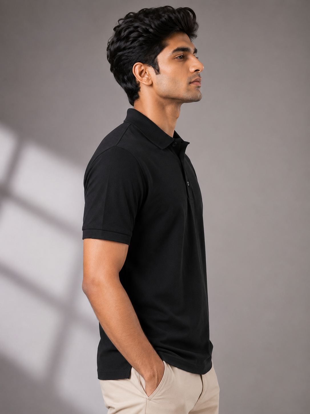 Men's Black Polo T-shirt