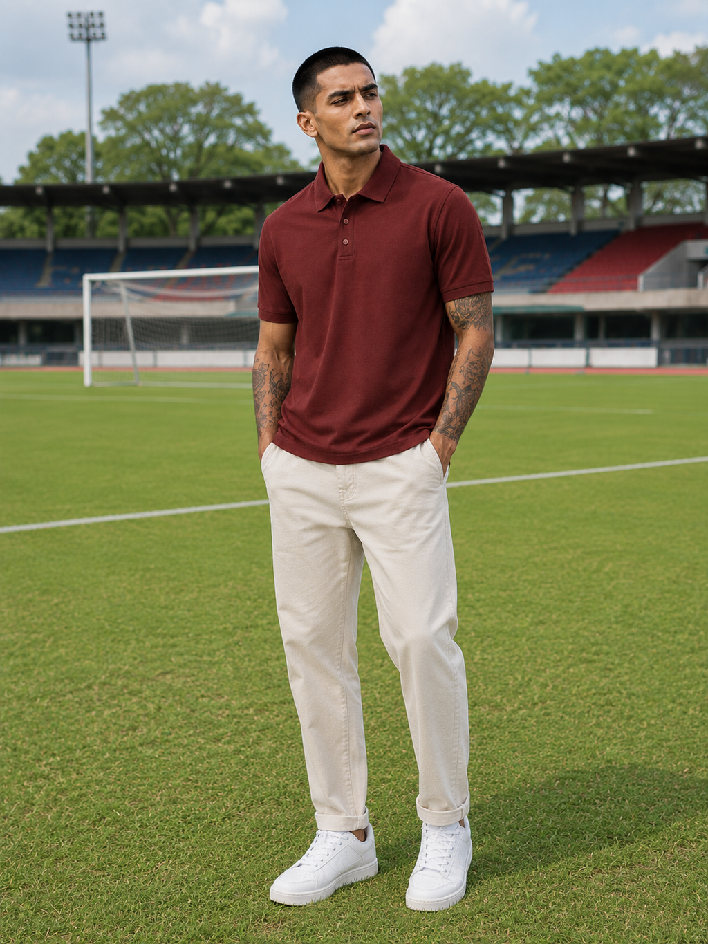 Men's Brick Red Polo T-shirt